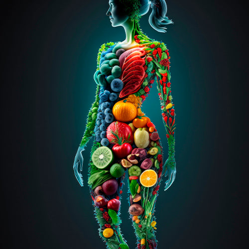 Alimentación rica en nutrientes con superalimentos y nutrición vegetal