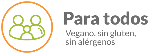 Producto vegano sin gluten ni alérgenos apto para diferentes estilos de alimentación
